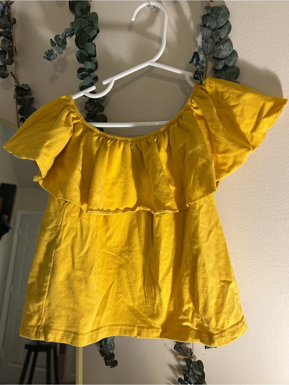 Kids' Off-Shoulder Ruffle Top - Yellow